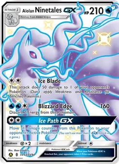 Alolan Ninetales-GX — Hidden Fates Shiny Vault #SV53, 2019. Illustrated by 5ban Graphics.