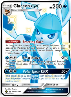 Glaceon-GX — Hidden Fates Shiny Vault #SV55, 2019. Illustrated by 5ban Graphics.