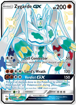 Zygarde-GX — Hidden Fates Shiny Vault #SV65, 2019. Illustrated by 5ban Graphics.