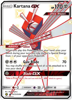 Kartana-GX — Hidden Fates Shiny Vault #SV73, 2019. Illustrated by 5ban Graphics.