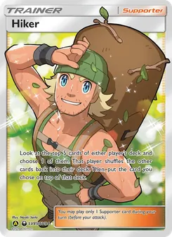 Hiker — Hidden Fates Shiny Vault #SV85, 2019. Illustrated by Naoki Saito.