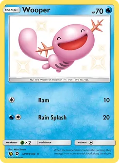 Wooper — Hidden Fates Shiny Vault #SV9, 2019. Illustrated by Misa Tsutsui.
