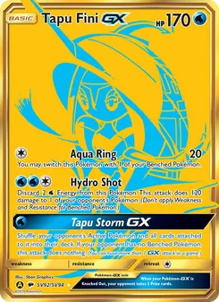 Tapu Fini-GX — Hidden Fates Shiny Vault #SV92, 2019. Illustrated by 5ban Graphics.