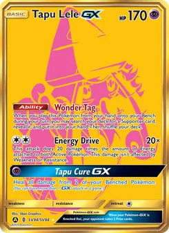 Tapu Lele-GX — Hidden Fates Shiny Vault #SV94, 2019. Illustrated by 5ban Graphics.