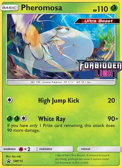 Pheromosa — SM Black Star Promos #SM115, 2017. Illustrated by You Iribi.