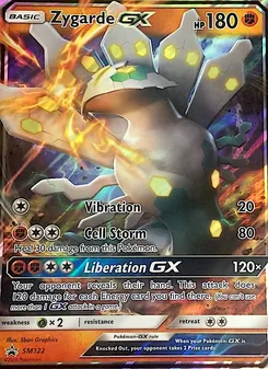 Zygarde GX — SM Black Star Promos #SM122, 2017. Illustrated by 5ban Graphics.