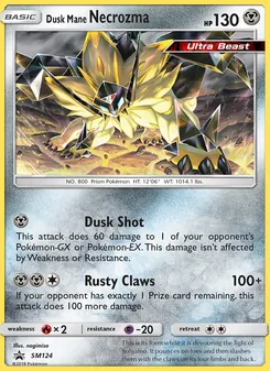 Dusk Mane Necrozma — SM Black Star Promos #SM124, 2017. Illustrated by nagimiso.