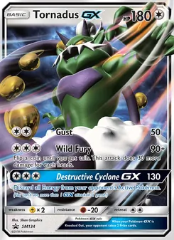 Tornadus GX — SM Black Star Promos #SM134, 2017. Illustrated by 5ban Graphics.