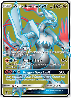 White Kyurem GX — SM Black Star Promos #SM141, 2017. Illustrated by 5ban Graphics.