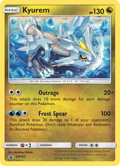 Kyurem — SM Black Star Promos #SM142, 2017. Illustrated by Masakazu Fukuda.