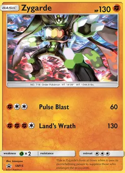 Zygarde — SM Black Star Promos #SM15, 2017. Illustrated by kawayoo.
