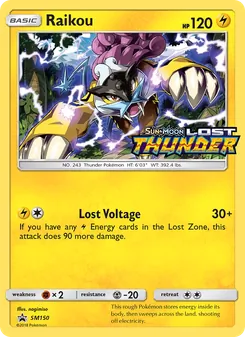 Raikou — SM Black Star Promos #SM150, 2017. Illustrated by nagimiso.
