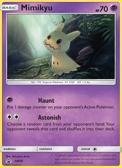 Mimikyu — SM Black Star Promos #SM29, 2017. Illustrated by Mitsuhiro Arita.