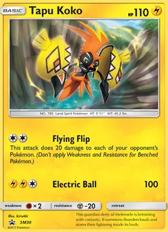 Tapu Koko — SM Black Star Promos #SM30, 2017. Illustrated by kirisAki.