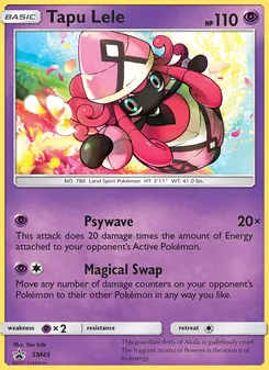 Tapu Lele — SM Black Star Promos #SM45, 2017. Illustrated by You Iribi.
