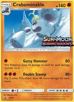 Crabominable — SM Black Star Promos #SM47, 2017. Illustrated by Mitsuhiro Arita.