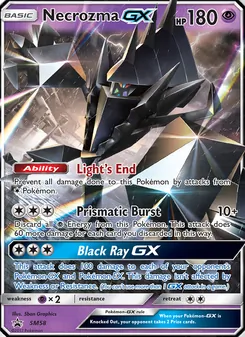 Necrozma GX — SM Black Star Promos #SM58, 2017. Illustrated by 5ban Graphics.