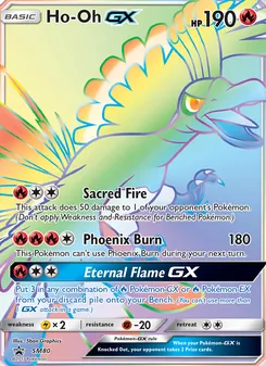Ho-Oh GX — SM Black Star Promos #SM80, 2017. Illustrated by 5ban Graphics.