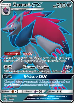 Zoroark GX — SM Black Star Promos #SM84, 2017. Illustrated by 5ban Graphics.