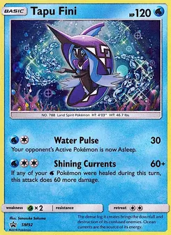 Tapu Fini — SM Black Star Promos #SM92, 2017. Illustrated by Sanosuke Sakuma.