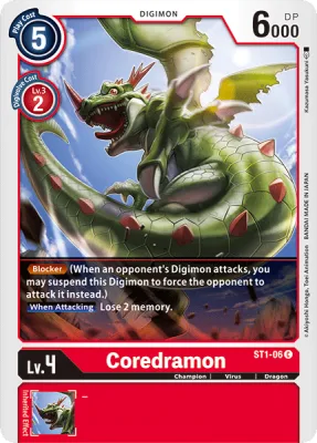 Coredramon, Digimon card ST1-06