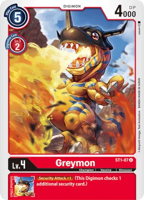 Greymon, Digimon card ST1-07