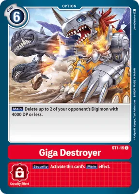 Giga Destroyer, Digimon card ST1-15