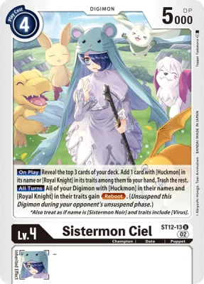 Sistermon Ciel, Digimon card ST12-13