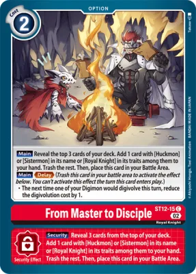 From Master to Disciple, Digimon card ST12-15