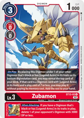 Zubamon, Digimon card ST13-02