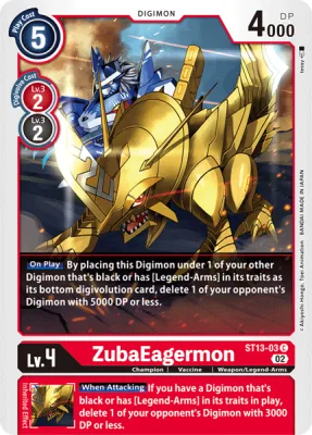 ZubaEagermon, Digimon card ST13-03
