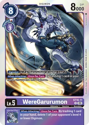 WereGarurumon, Digimon card ST16-11