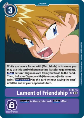 Lament of Friendship, Digimon card ST16-15