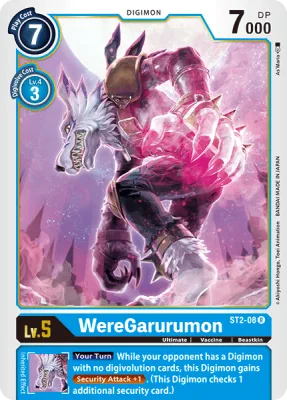 WereGarurumon, Digimon card ST2-08