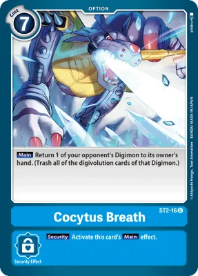 Cocytus Breath, Digimon card ST2-16