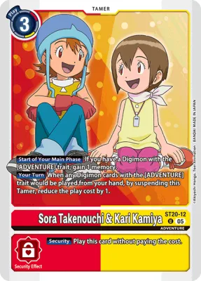 Sora Takenouchi & Kari Kamiya, Digimon card ST20-12