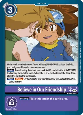 Believe in Our Friendship, Digimon card ST21-14