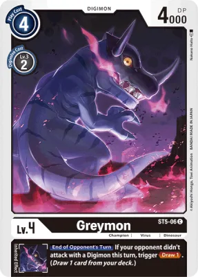 Greymon, Digimon card ST5-06
