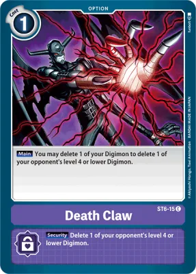 Death Claw, Digimon card ST6-15