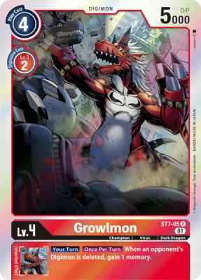 Growlmon, Digimon card ST7-05