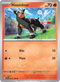 Houndour — Scarlet & Violet #033, 2023. Illustrated by nagimiso.