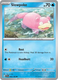 Slowpoke — Scarlet & Violet #042, 2023. Illustrated by Narumi Sato.