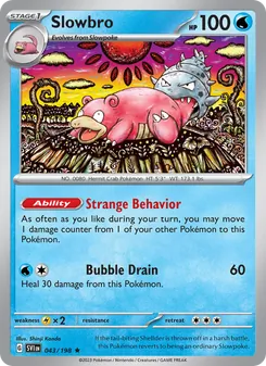 Slowbro — Scarlet & Violet #043, 2023. Illustrated by Shinji Kanda.