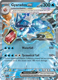 Gyarados ex — Scarlet & Violet #045, 2023. Illustrated by 5ban Graphics.