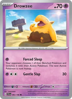 Drowzee — Scarlet & Violet #082, 2023. Illustrated by OKACHEKE.