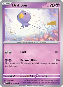 Drifloon — Scarlet & Violet #089, 2023. Illustrated by Taira Akitsu.
