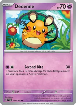 Dedenne — Scarlet & Violet #095, 2023. Illustrated by Nelnal.