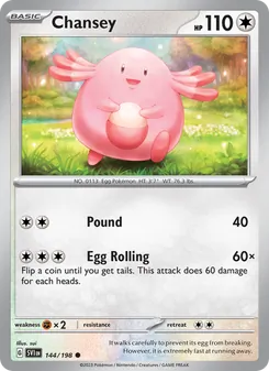 Chansey — Scarlet & Violet #144, 2023. Illustrated by sui.