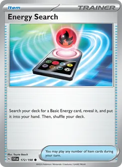 Energy Search — Scarlet & Violet #172, 2023. Illustrated by Toyste Beach.