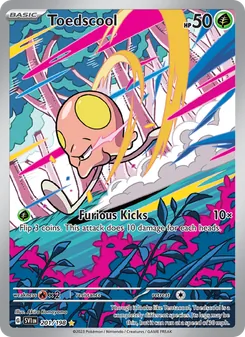 Toedscool — Scarlet & Violet #201, 2023. Illustrated by Akira Komayama.
